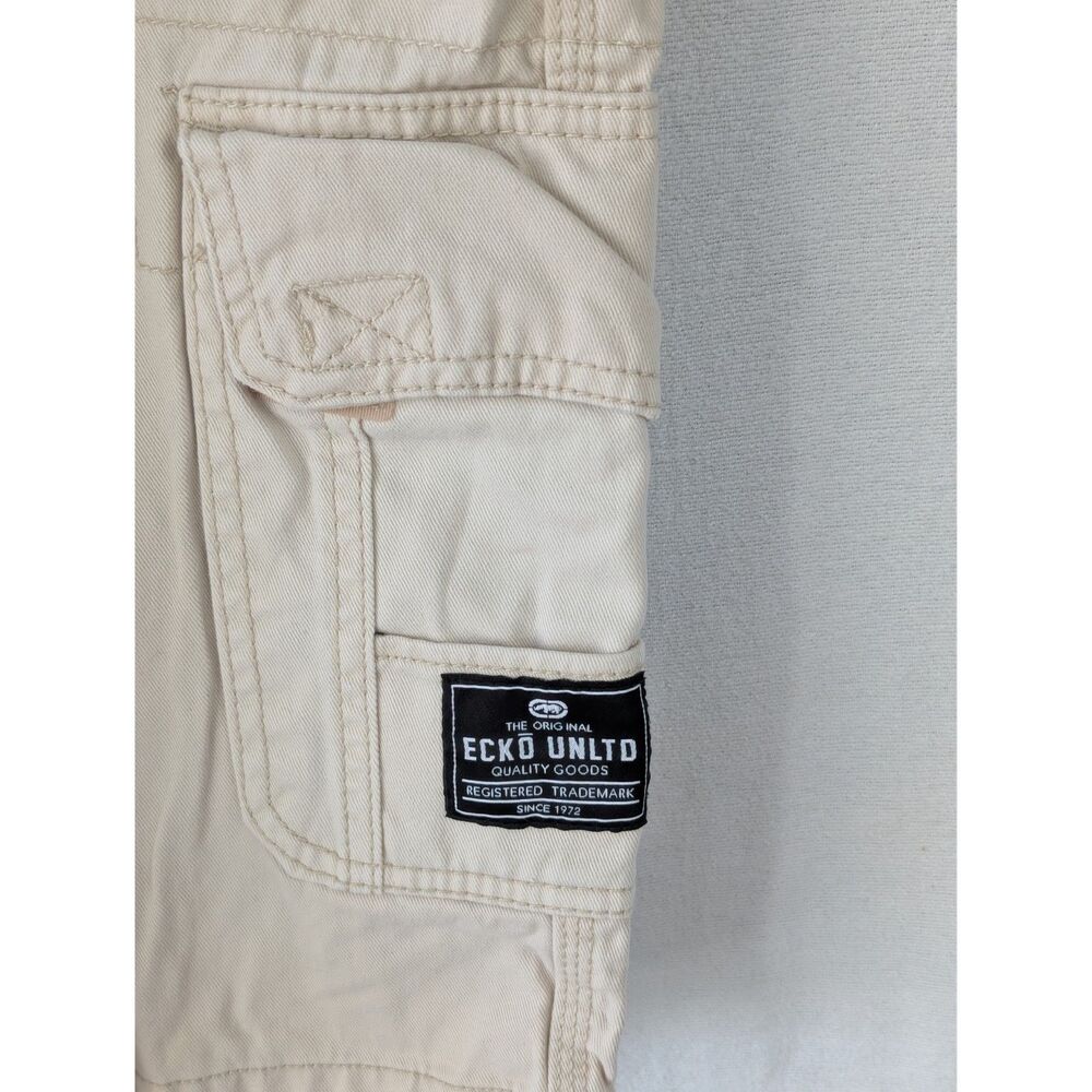 Y2k Ecko Unltd. Baggy Cargo Shorts Cream Men's Size 40 - Picture 5 of 13